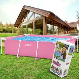 Каркасний басейн Intex 28266 Rectangular Frame Pool  220 x 150 x 60 см, Рожевий (I24)