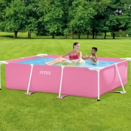 Каркасний басейн Intex 28266 Rectangular Frame Pool  220 x 150 x 60 см, Рожевий (I24)