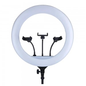 Професійна кільцева LED лампа YQ-460A з 3 тримачами для телефону, 46 см