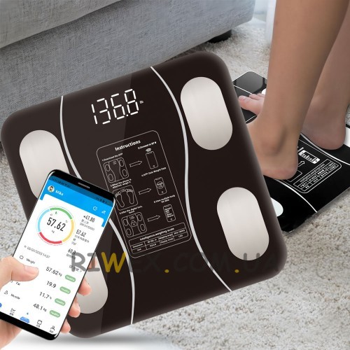 Цифровые напольные весы Sokany SK-19019 до 180 кг с Bluetooth-синхронизацией, Черный (4393)