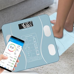 Цифровые напольные весы Sokany SK-19019 до 180 кг с Bluetooth-синхронизацией, Голубой (4393)