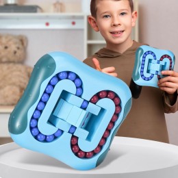 Интеллектуальная игра Magic Bean Cube 1688-1 развивающая головоломка-лабиринт 2-в-1, размер 11×10 см, Синий (YAB)