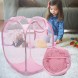 Складная корзина-сетка Mesh для игрушек, белья, удобные ручки, боковой карман, 32*32*49см Тусклый розовый (YAB)
