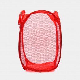 Складная корзина-сетка Mesh для игрушек, белья, удобные ручки, боковой карман, 32*32*49см Красный (YAB)