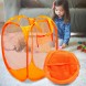 Складная корзина-сетка Mesh для игрушек, белья, удобные ручки, боковой карман, 32*32*49см Оранжевый (YAB)