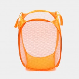Складная корзина-сетка Mesh для игрушек, белья, удобные ручки, боковой карман, 32*32*49см Оранжевый (YAB)