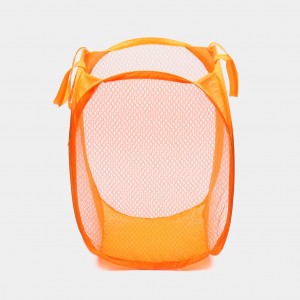  Складаний кошик-сітка Mesh для іграшок , білизни, зручні ручки, бічна кишеня, 32*32*49см Помаранчевий (YAB)