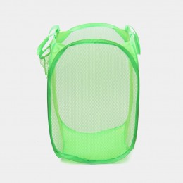 Складная корзина-сетка Mesh для игрушек, белья, удобные ручки, боковой карман, 32*32*49см Салатовый (YAB)