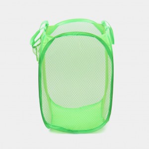 Складаний кошик-сітка Mesh для іграшок , білизни, зручні ручки, бічна кишеня, 32*32*49см Салатовий(YAB)
