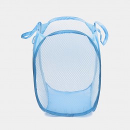 Складная корзина-сетка Mesh для игрушек, белья, удобные ручки, боковой карман, 32*32*49см Голубой (YAB)