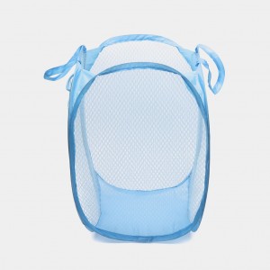  Складаний кошик-сітка Mesh для іграшок , білизни, зручні ручки, бічна кишеня, 32*32*49см Блакитний (YAB)