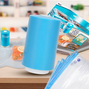 Портативний вакуумний пакувальник Always Fresh для зберігання продуктів із комплектом пакетів, Блакитний (YAB)