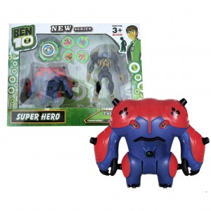 Коллекционные фигурки BEN10 G11979/0843-4 с часами и диском 5 серия светящиеся, со звуком в коробке (NI)