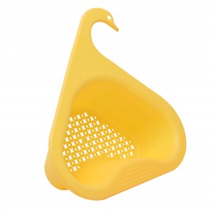 Кухонный угловой пластиковый дуршлаг на раковину Лебедь 22*23*6 см Желтый (YAB)