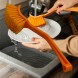 Универсальная пластиковая кухонная щетка для мытья посуды с ручкой 19см Оранжевый (YAB)