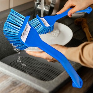 Універсальна пластикова кухонна щітка для миття посуду з ручкою 19см Синій (YAB) Універсальна пластикова кухонна щітка для миття посуду з ручкою 19см Синій (YAB)
