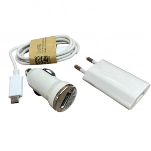 Универсальный набор зарядных устройств 3в1 Run&Teng R&T-5042 USB-micro USB, автомобильная зарядка (YAB)