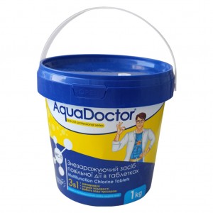 Таблетки для очищення басейну AquaDoctor Хлор 3в1 MC-T 024569, таблетки малі по 20г, 1кг