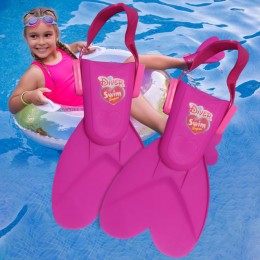 Яркие детские ласты Diver Swim B645582 с открытой пяткой, Розовый