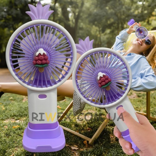 Портативный ручной-настольный вентилятор miniFan 99006-3 (USB-A - DC) Фиолетовый (YAB)