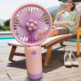Портативный ручной-настольный вентилятор miniFan 99010-2 (USB-A - DC) Розовый (YAB)