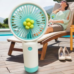 Портативный ручной-настольный вентилятор miniFan 99010-2 (USB-A - DC) Бело-голубой (YAB)