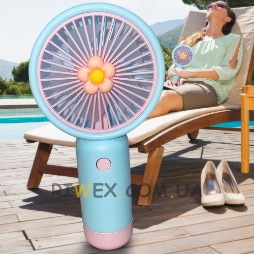 Портативный ручной-настольный вентилятор miniFan 99010-2 (USB-A - DC) Голубой (YAB)
