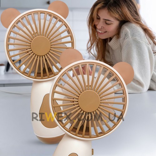 Вентилятор настольный/ручной miniFan 99013-2 (USB-A - DC), Коричневый/Бежевый