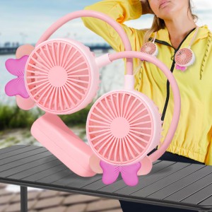 Портативный вентилятор на шею hungerFan 99012-5 (USB-A - microUSB), Розовый