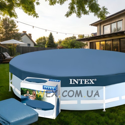 Защитный тент-крышка для круглого каркасного бассейна Intex 57901 4,88 м