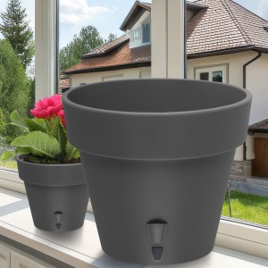 Круглый горшок с автополиванием «LATINA» 17,5*20 3,7л Антрацит (DRKJ)