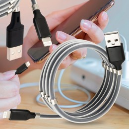 Высокоэффективный кабель для быстрой зарядки и передачи данных Lightning - USB-A Magnetic absorption (206)