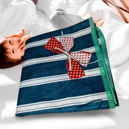 Полуторне мережеве зігріваюче електропростирадло, 2 режими LUX 75x160 см 220V Темний в полоску (AVRM)