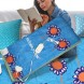 Електропростирадло LUX 140x160 см 220V, Блакитний з квіткою (AVRM)