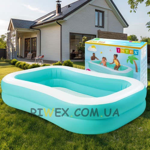 Дитячий надувний басейн Intex 57181 229х147х46см 519 л Бірюзовий