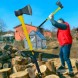 Портативна садова сокира з пластиковою ручкою для обробки деревини 923 600г. (JS)