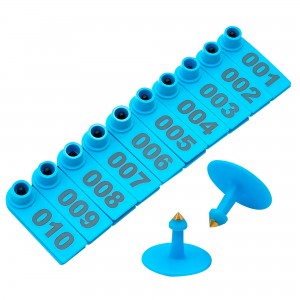 Пластиковые гибкие ушные бирки с номером для идентификации сельскохозяйственного скота 1848 (JS)