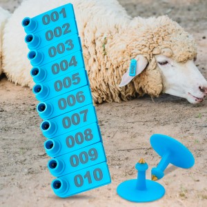 Пластиковые гибкие ушные бирки с номером для идентификации сельскохозяйственного скота 1848 (JS)