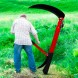 Портативна ручна садова складна коса з плоскою ручкою та гострим лезом 42 см 834 (JS)