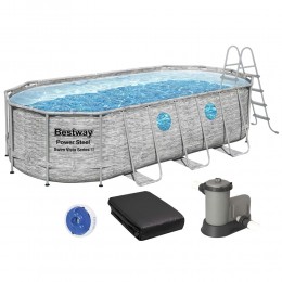 Басейн каркасний Bestway 56716 (549-274-122см) з фільтр-насосом та сходами, тент 