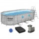 Басейн каркасний Bestway 56716 (549-274-122см) з фільтр-насосом та сходами, тент 