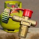Латунный портативный туристический газовый кран-переходник для польских баллонов 1764 (JS)
