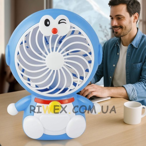 Портативний вентилятор Doraemon Light&Fan SC4780 аккумулятор/USB