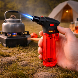 Компактний газовий пальник з п'єзозапалом регулятором потужності ULTIMATE 1608 Червоний (JS)