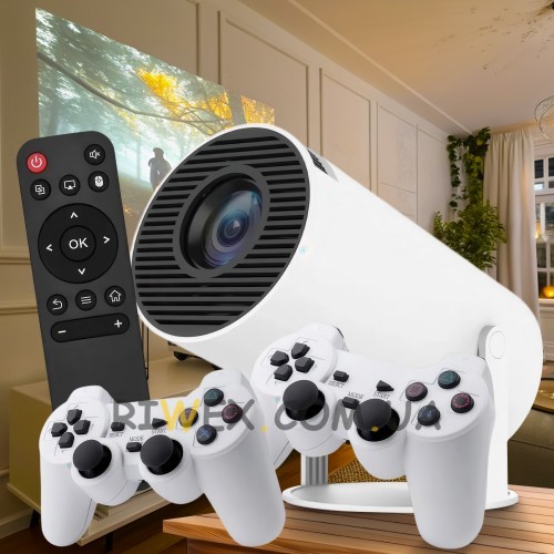 Игровой мульти-проектор P30 MAX с джойстиками + пульт управления Белый (205)