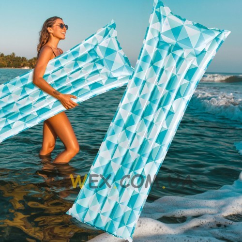 Пляжный надувной матрас Intex 59712 «Мозаика» (183×69 см), Голубой