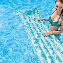 Пляжный надувной матрас Intex 59712 «Мозаика» (183×69 см), Голубой