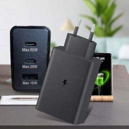 Универсальное зарядное устройство Power Adapter TRIO USB-Cx2/USB-Ax1 220V 65W (206)