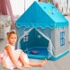 Детская каркасная напольная игровая палатка детская игровая палатка с окнами и шторкой Sharktoys Голубой (205)