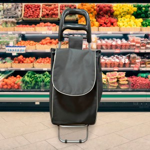 Портативная универсальная хозяйская сумка для продуктов на колесах Laundry 33 л Черный (YAB)